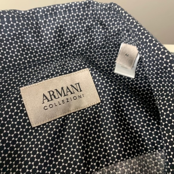 Armani Collezioni Button Down Dress Shirt Slim Fit Black Men’s Size Medium - Picture 6 of 6